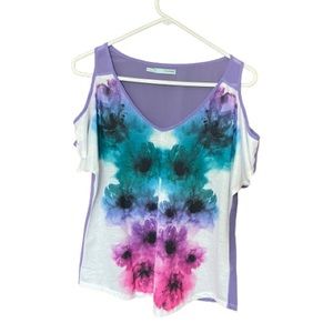 Maurices Floral Watercolor Cold Shoulder Size Medium